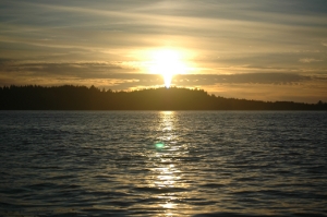 Photo: Sunset over the Pacific.